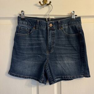 d. jeans Dark Blue Denim Shorts - Casual High-Rise Style